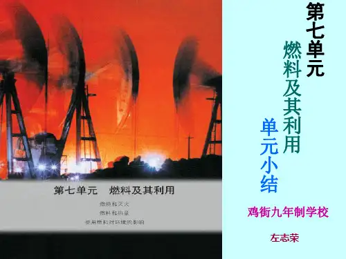 燃料及其利用 单元小结