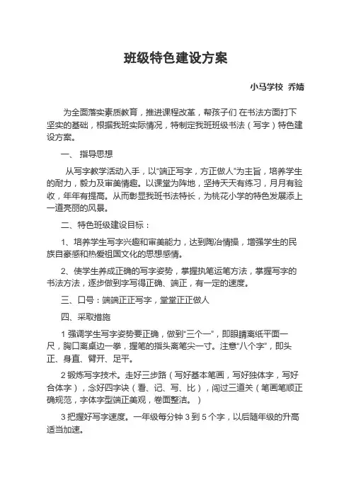 班级特色方案
