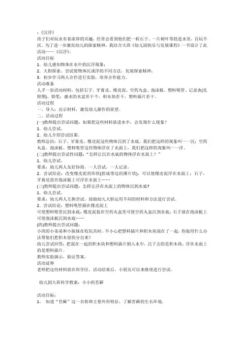 幼儿园大班案例
