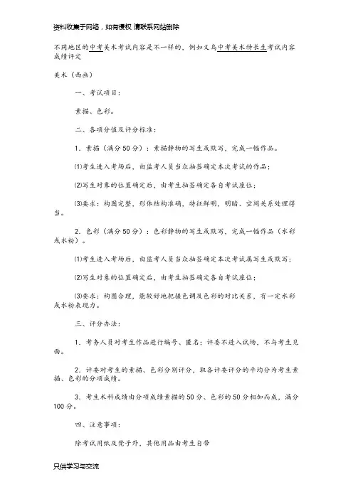 中考美术复习资料