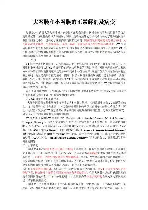 大网膜和小网膜的正常解剖及病变的影像学