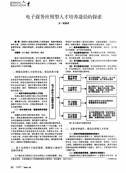 电子商务应用型人才培养途径的探索