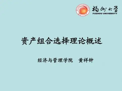 风险机制导入资产组合选择理论概述