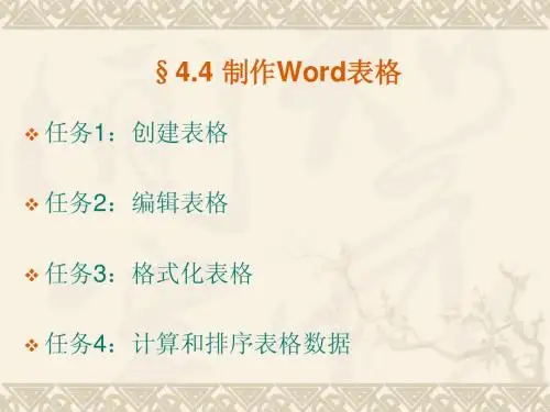 制作Word表格