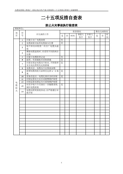 二十五项反措自查表