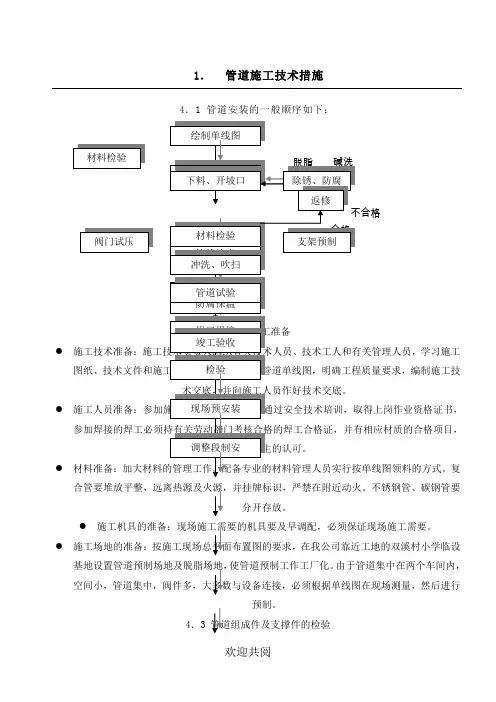 管道安装施工技术措施