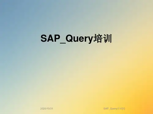 SAP_Query培训[1]