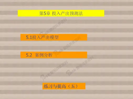 经济预测方法与MATLAB编程第5章投入产出预测法
