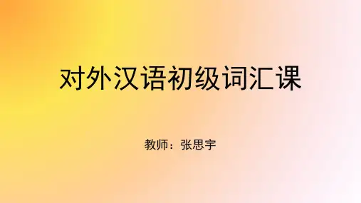 对外汉语初级词汇课