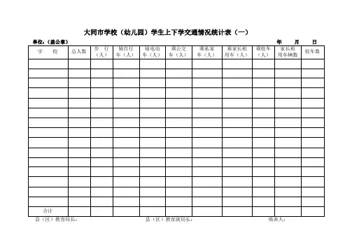 大同市学校(幼儿园)学生上下学乘车情况摸排表
