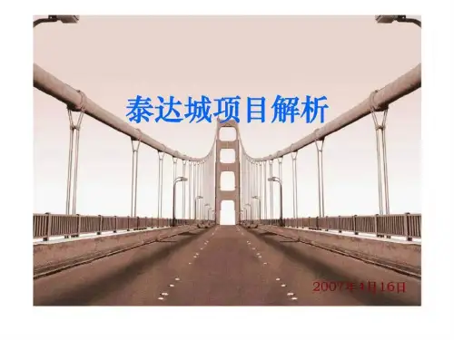 天津泰达城项目前期产品建议方案