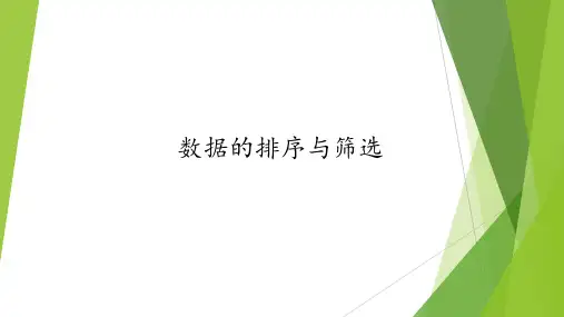 数据的排序与筛选-课件ppt