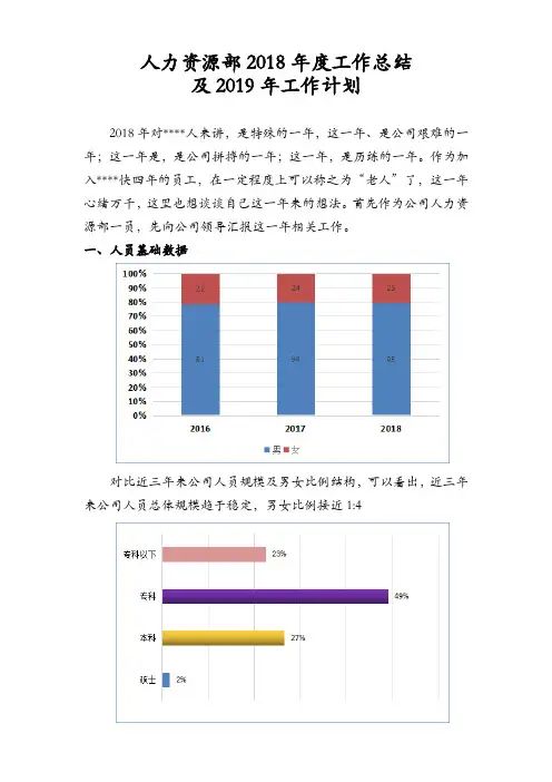 2018年年度工作总结及2019年工作计划---人力