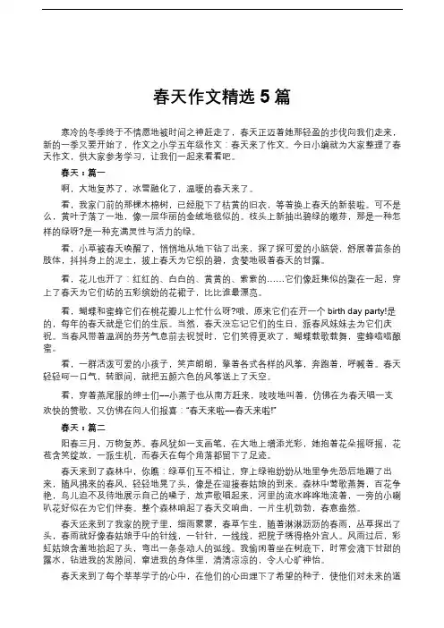 春天作文精选5篇