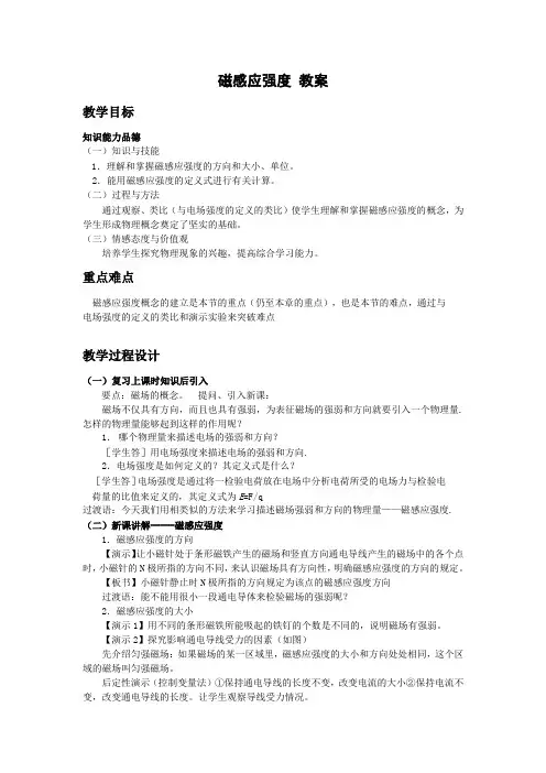 《磁感应强度》教案