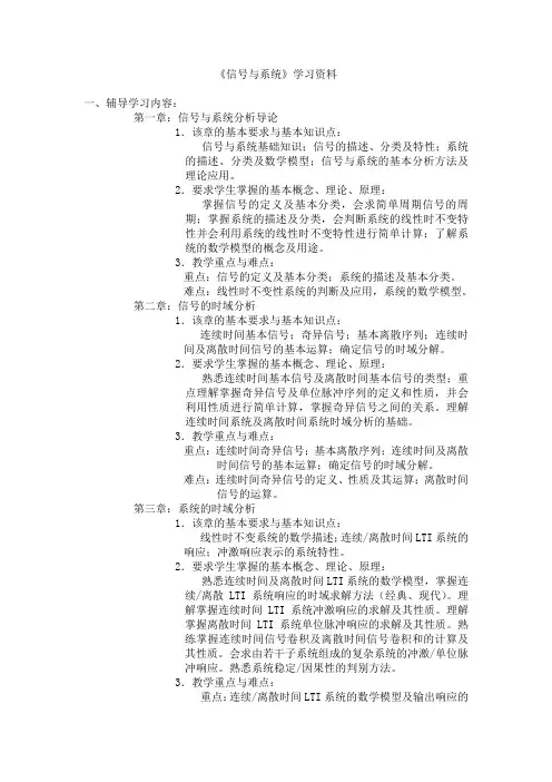 信号与系统学习资料资料