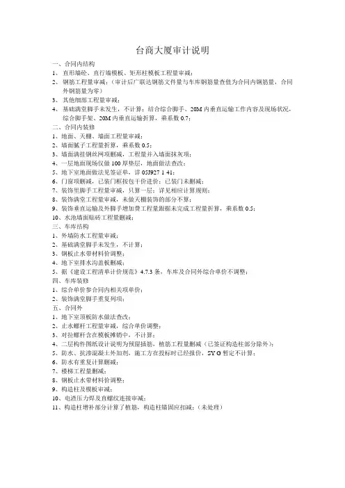 天汇审计情况说明