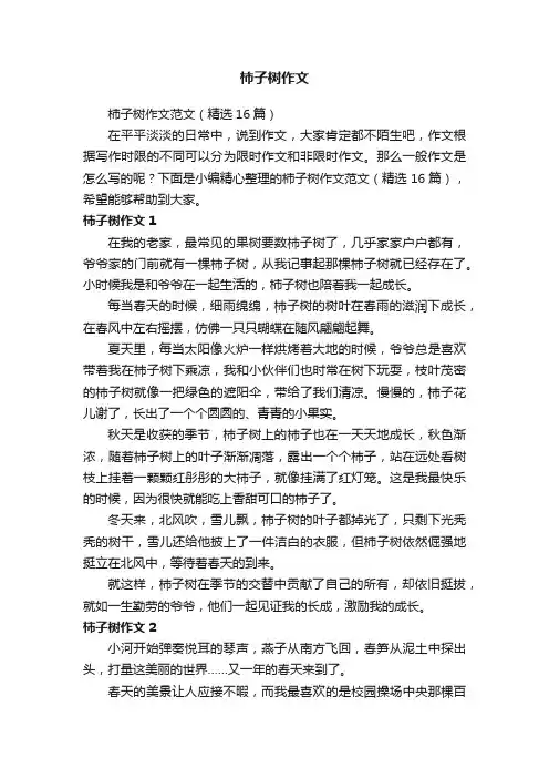 柿子树作文范文（精选16篇）