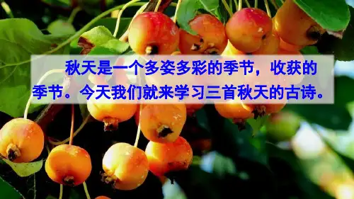 【部编版】三年级语文上册第二单元4 古诗三首