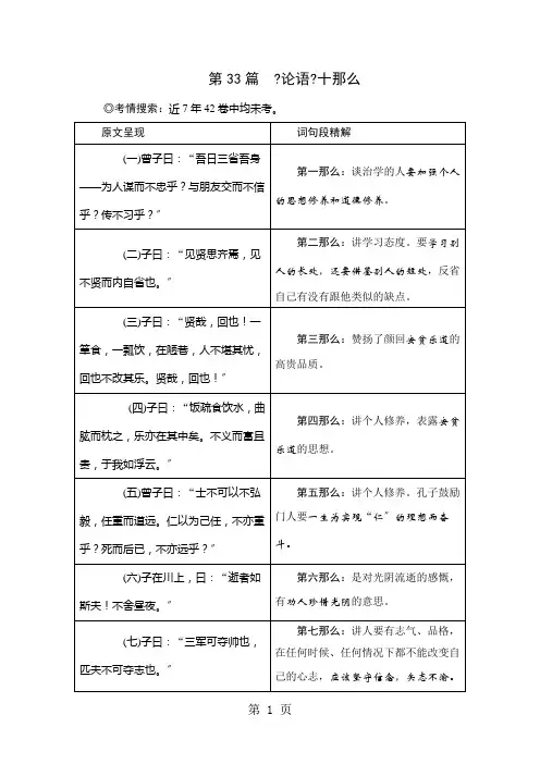 第33篇   《论语》十则
