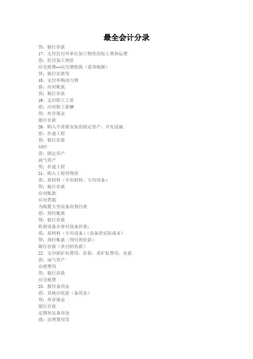 最全会计分录