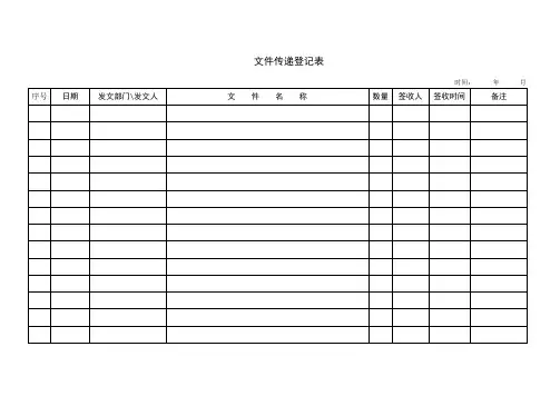 文件传递登记表