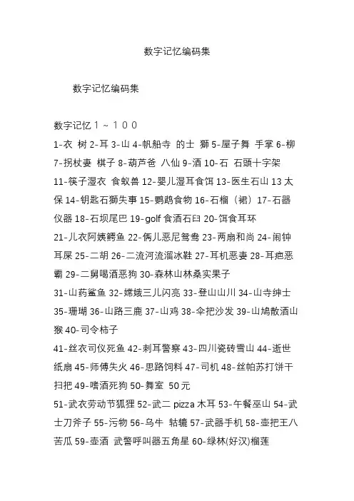 数字记忆编码集