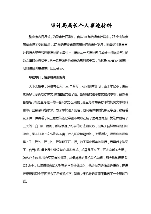 审计局局长个人事迹材料