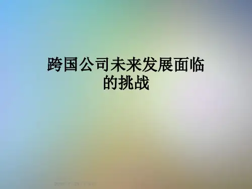 跨国公司未来发展面临的挑战