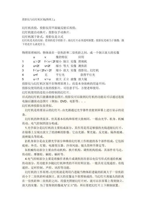 投影仪与幻灯机区别1