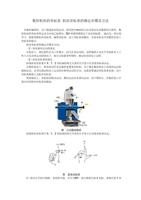 数控机床的坐标系 机床坐标系的确定步骤及方法