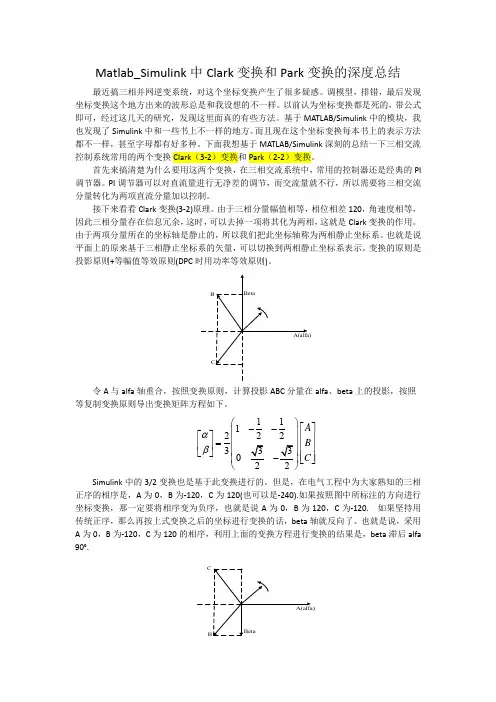 Matlab_Simulink中Clark变换和Park变换的深度总结 2