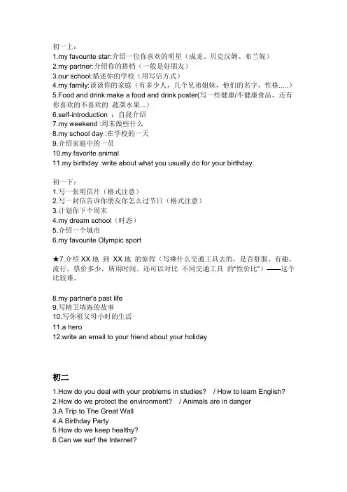 初中英语作文题目