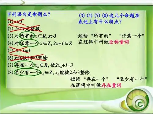 全称量词和存在量词