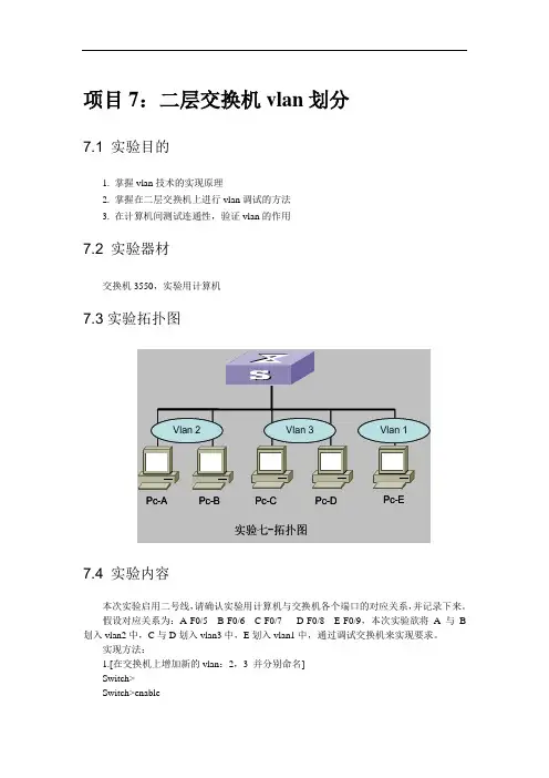 二层交换机vlan划分