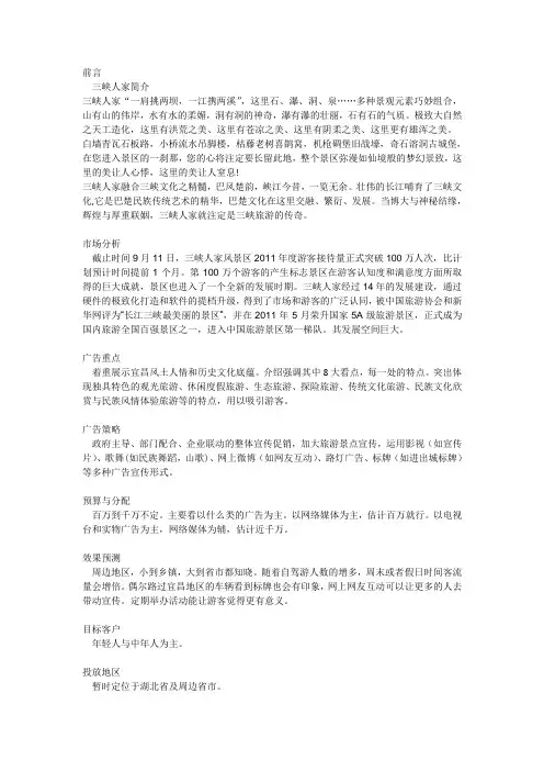 旅游广告策划方案