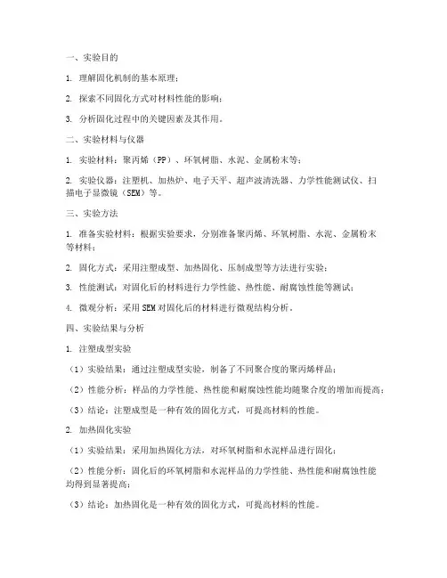探索固化机制实验报告