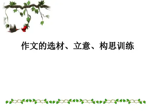作文构思与选材