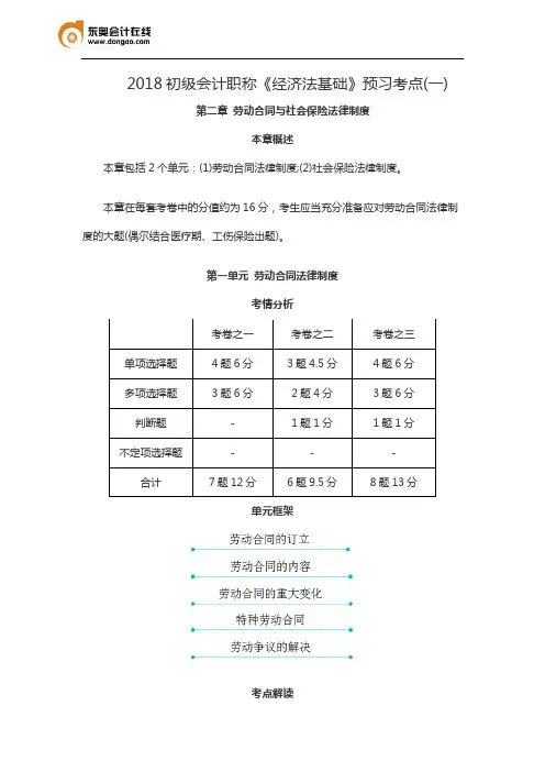 2018初级会计职称《经济法基础》预习考点(一)