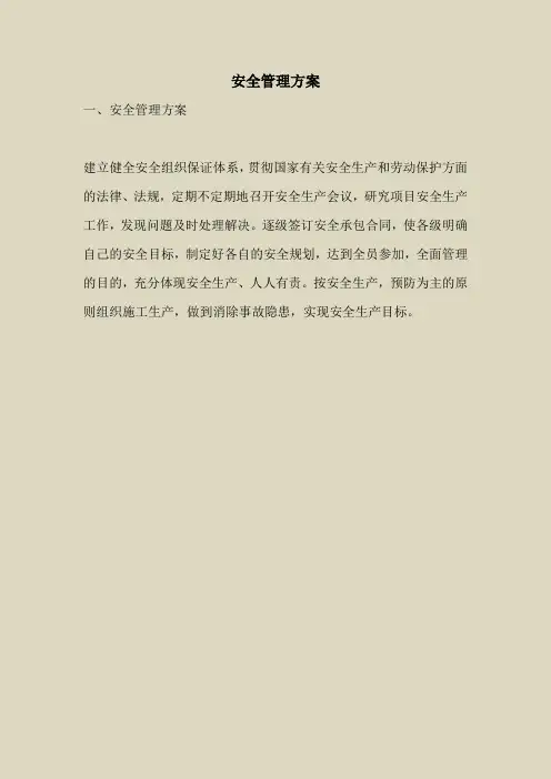 2018最新安全管理文件-安全管理方案