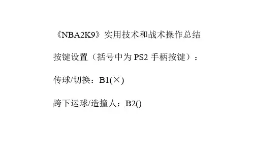 《NBA2K9》实用技术和战术操作总结