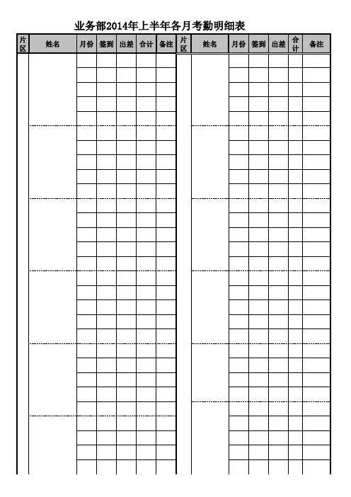 考勤统计表