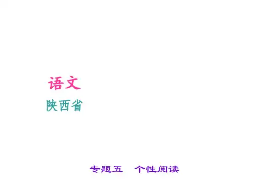中考语文(陕西省)习题课件：第3部分  现代文阅读第2讲专题五 个性阅读