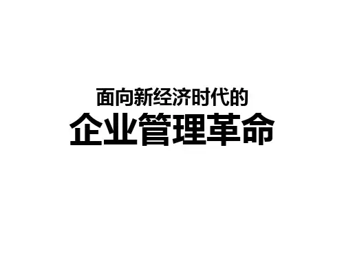 面向新经济时代的企业管理革命(PPT142)