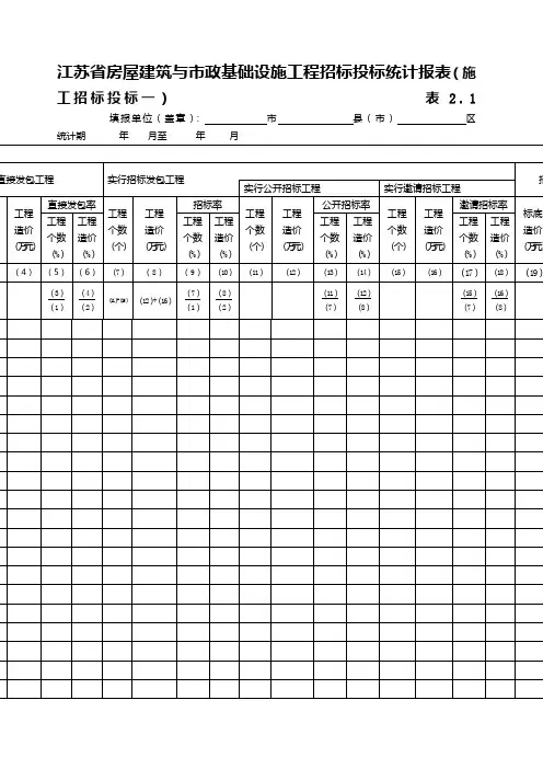 招投标统计报表一