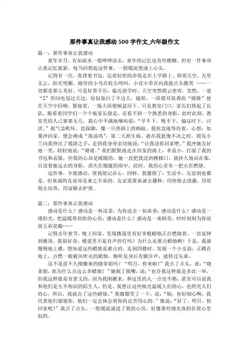那件事真让我感动500字作文_六年级作文