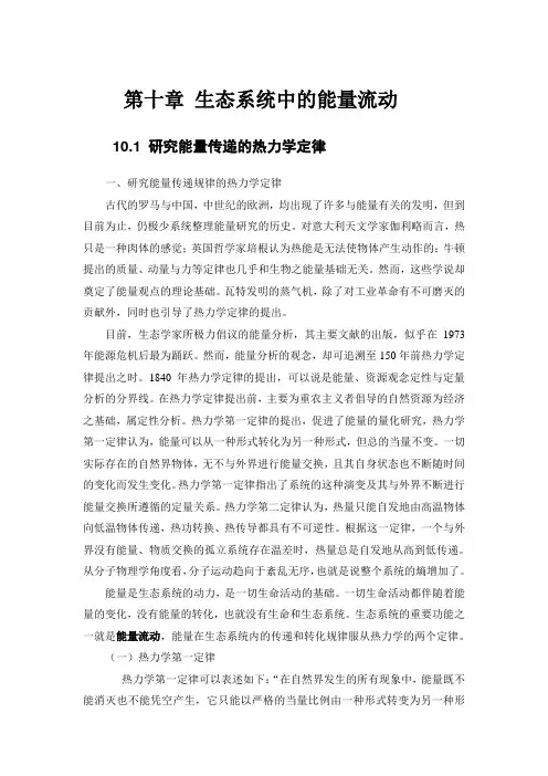 第十章生态系统中的能量流动