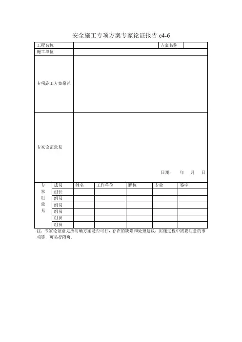 安全施工专项方案专家论证报告c4