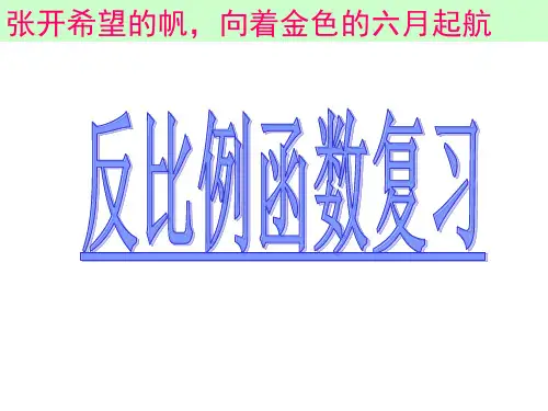北师大版数学九年级上册反比例函数复习优质PPT