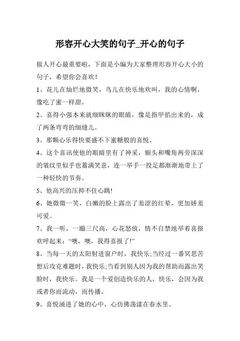 形容开心大笑的句子_开心的句子